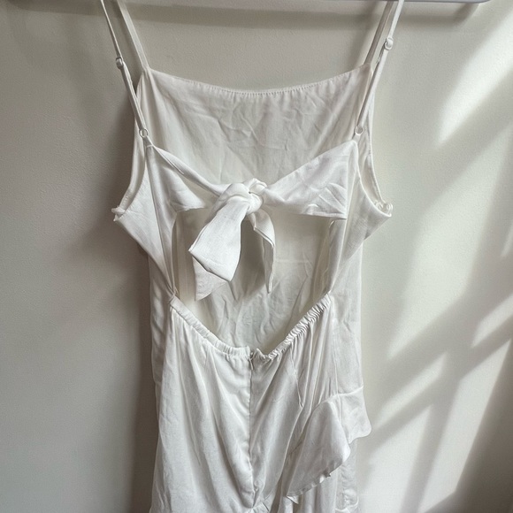 Francesca’s White Open Back, Ruffle Dress, Medium - Picture 5 of 10